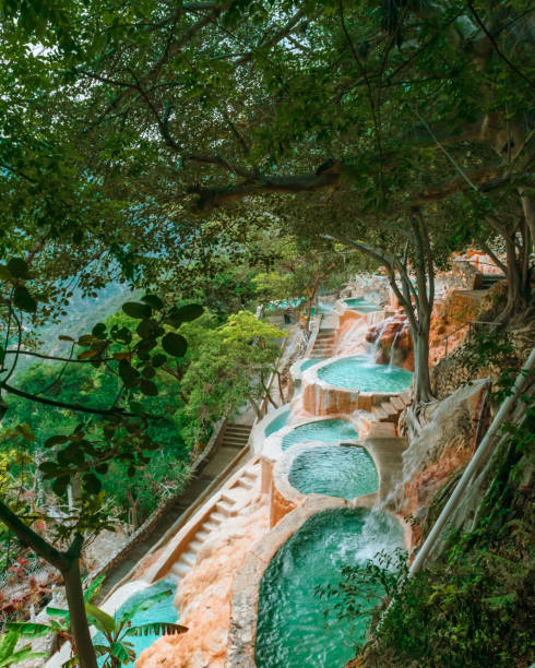 Thermal water pools in Tolantongo, Mexico