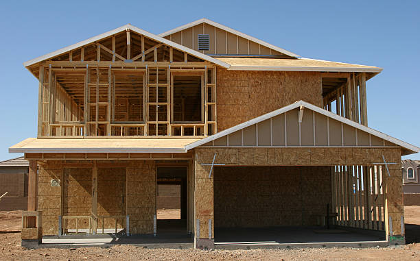 casa de nueva construcción - new home construction fotografías e imágenes de stock