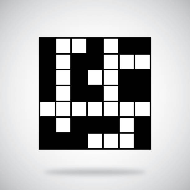 Crossword Puzzle Icon Silhouette 2 Vector illustration of a crossword puzzle against a grey background. crossword stock illustrations
