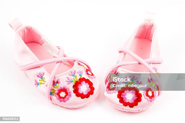 Rosa Bebê Sapatos - Fotografias de stock e mais imagens de 0-11 Meses - 0-11 Meses, Azul, Bebé