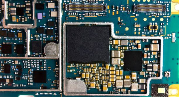 istock Motherboard for smartphone. Part with microcircuits close-up. 1065583020