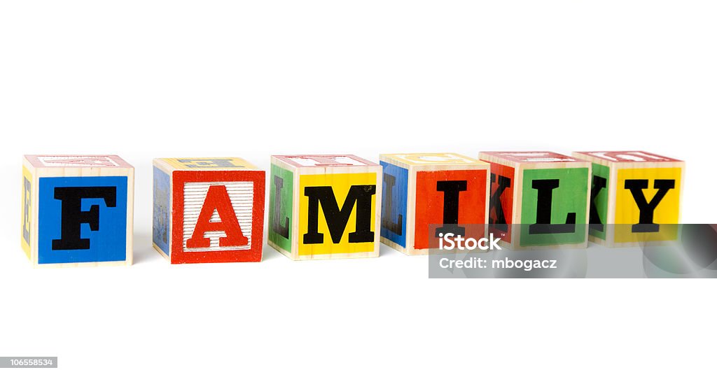 Blok Letters- rodziny - Zbiór zdjęć royalty-free (Rodzina)