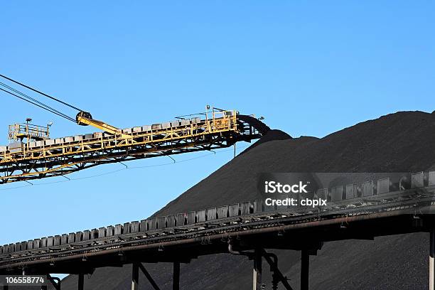 Coal Conveyor Belt On Blue Sky Stock Photo - Download Image Now - Coal Mine, Australia, Coal