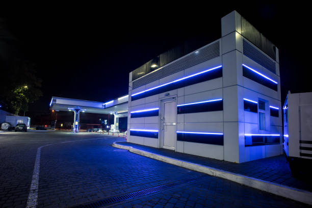 istock A LPG station in blue night colors with nobody in background 1065591228