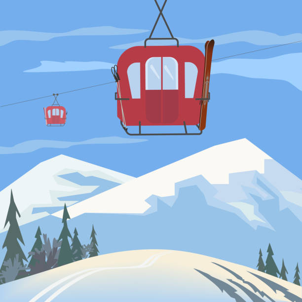 山カベル車 - ski lift vector sign symbol点のイラスト素材／クリップアート素材／マンガ素材／アイコン素材