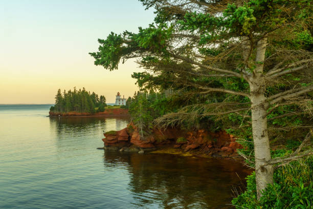 istock Sunset view of the Blockhouse Point Lighthouse, PEI 1065596152