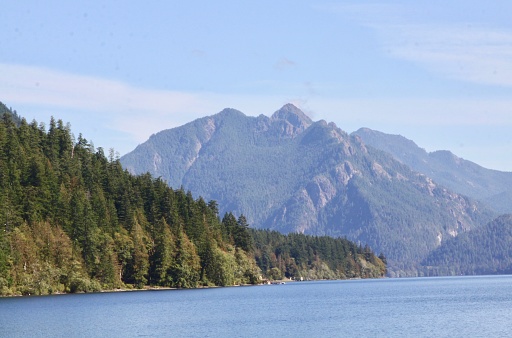 Mount Storm King above Lake Crescent in Olympic National Park Washington
