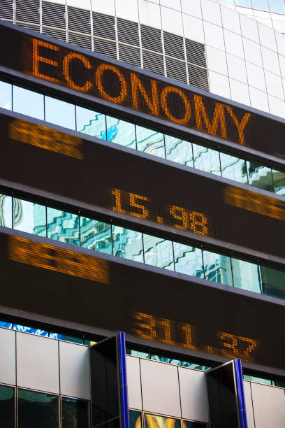 istock Electronic stock ticker New York City. 1065599864