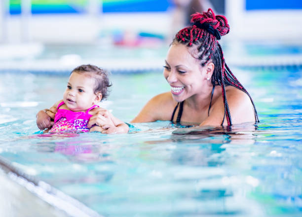 istock A black mother teaches her daughter to swim 1065608666