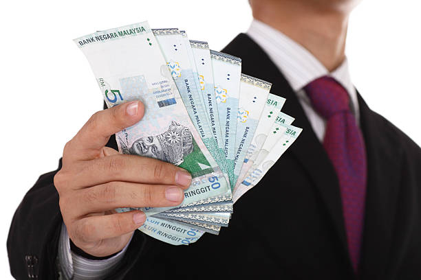 Businessman showing money stock photo