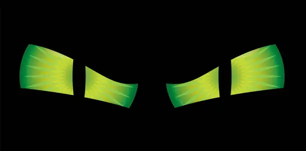 Vector illustration of Green Evil Eyes