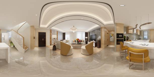 istock 3D Render 360 Degrees Modern Living Room 1065613970