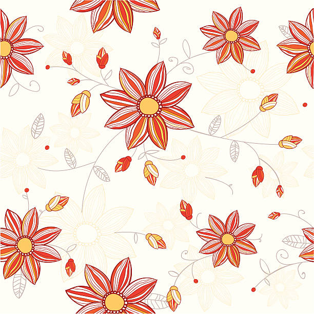 seamless flower background vector art illustration