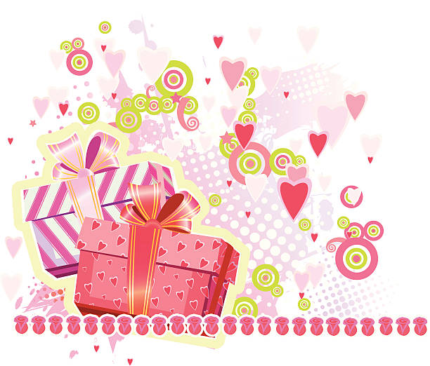 valentine's surprise vector art illustration