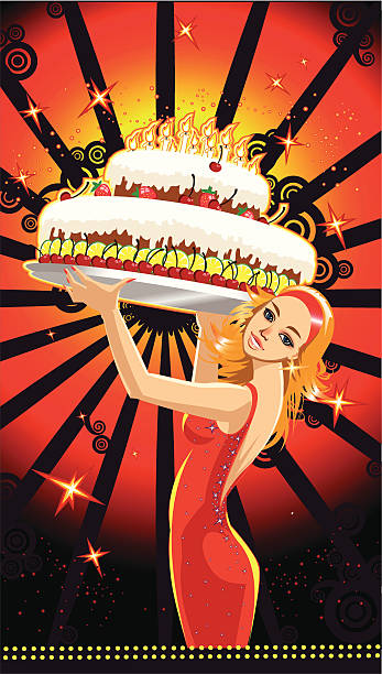 Tasty cake vector art illustration