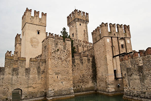 Scaliger castle in Sirmione stock photo