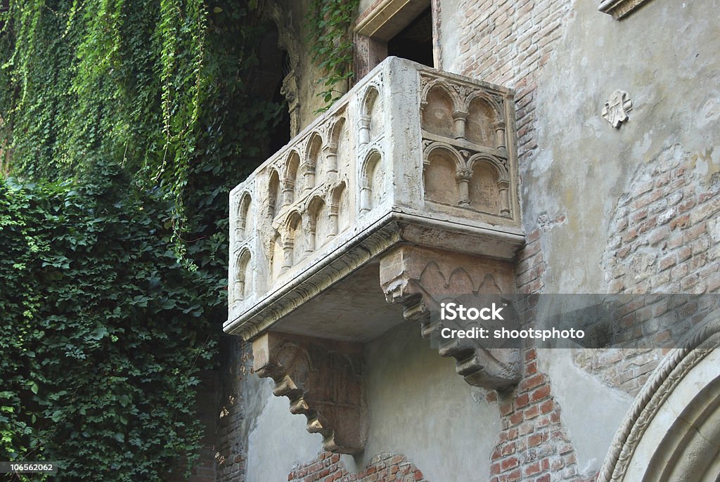 Balcony of Juliet in Verona, Italy Balcony of Juliet in Verona Ancient Stock Photo