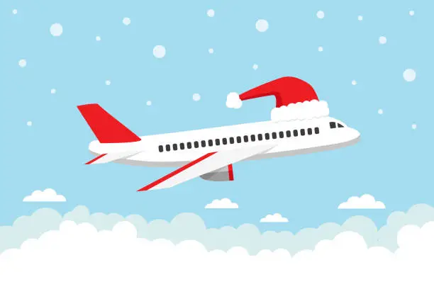 Vector illustration of Travel on Christmas holiday