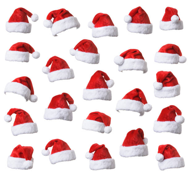 Collection of Santa's red hat isolated on white background Collection of Santa's red hat isolated on white background saint stock pictures, royalty-free photos & images