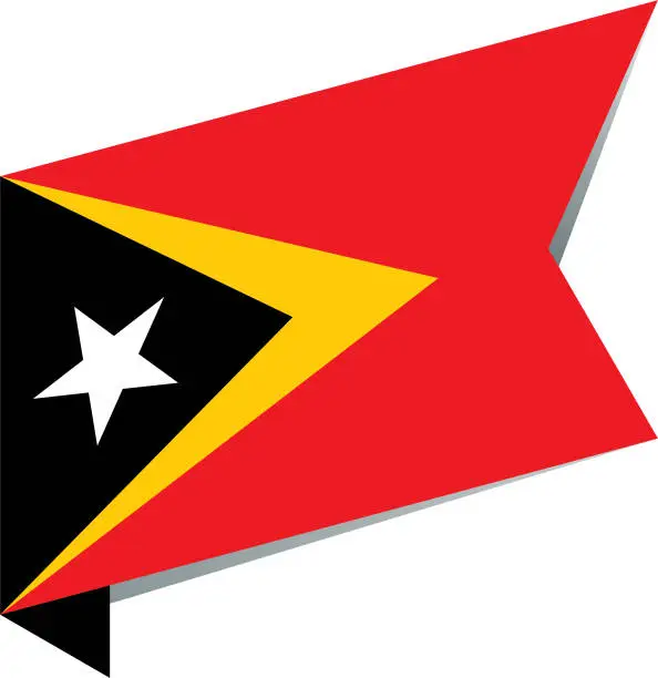 Vector illustration of Flag East Timor
