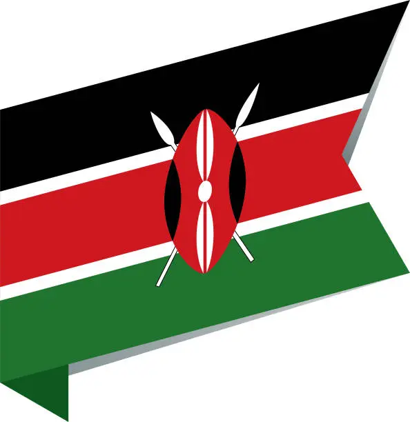 Vector illustration of Flag Kenya