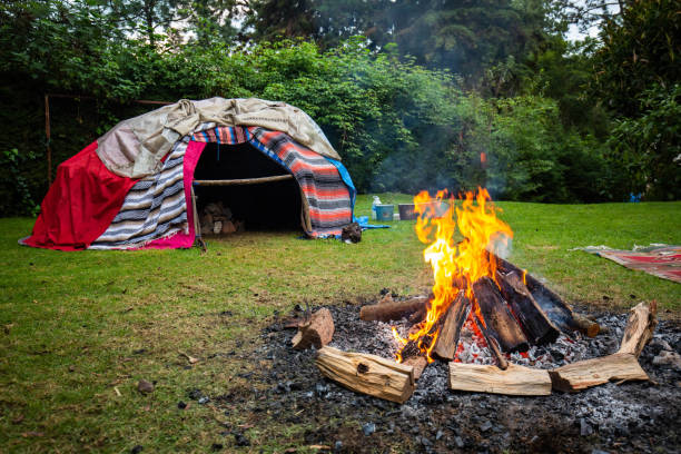 istock Traditional native sweat lodge with hot stones 1065635960