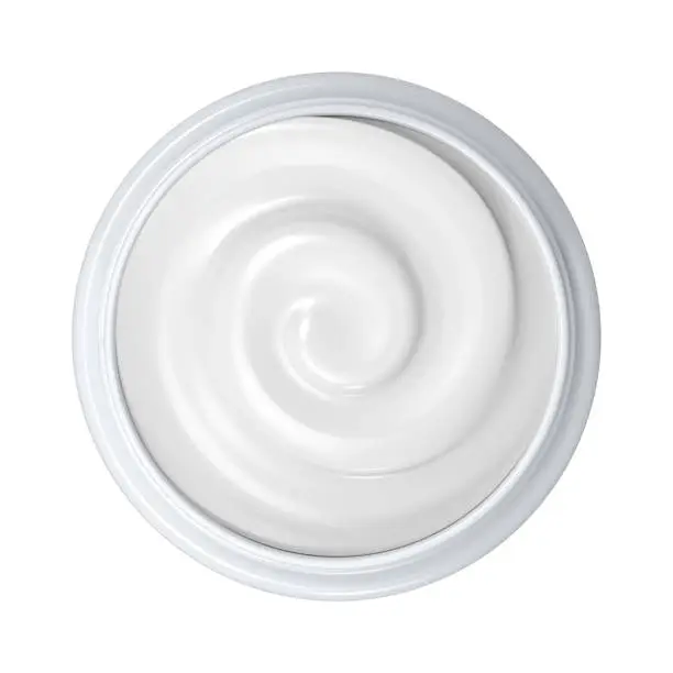3d rendering cosmetic cream in open pot
