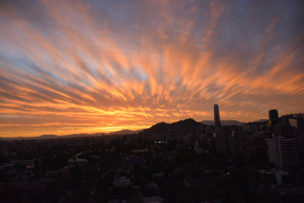istock Sunset clouds and cityscape 1065640386