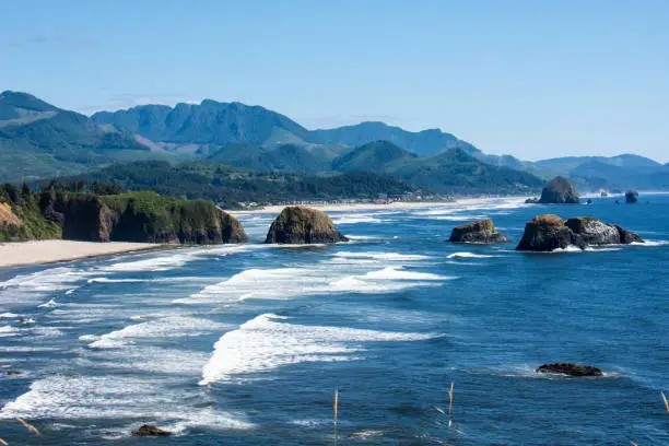 Ecola State Park in Oregon on a sunny summer day