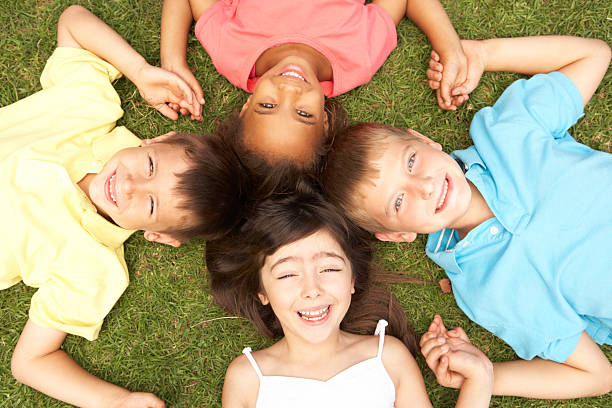 istock Overhead View Of Smiling Children 106564692