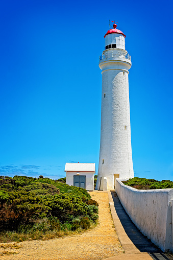 Cape Nelson Lighthouse on the Great Ocean Road on a sunny day