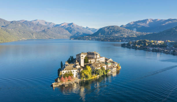Island on an italian lake