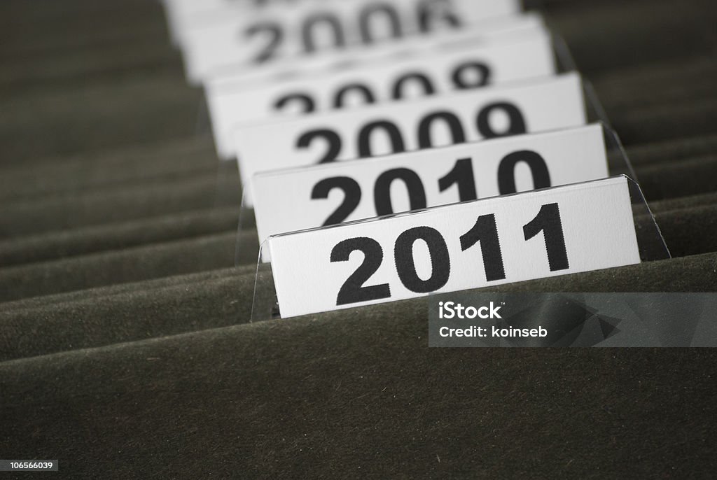 L'anno 2011 in file di indice - Foto stock royalty-free di 2011