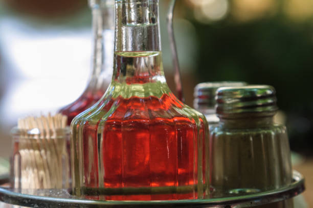 istock saltcellar, pepper and vinegar and oil bottles in Montenegro 1065663444