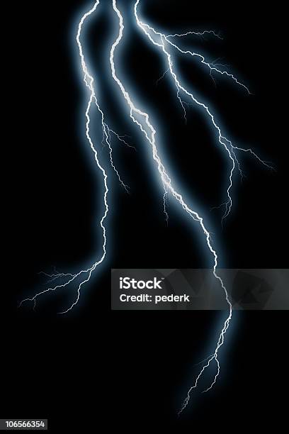 Thunderbolt Stock Photo - Download Image Now - Lightning, Cut Out, Thunderstorm