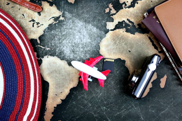 istock top view of travel accessories 1065664958