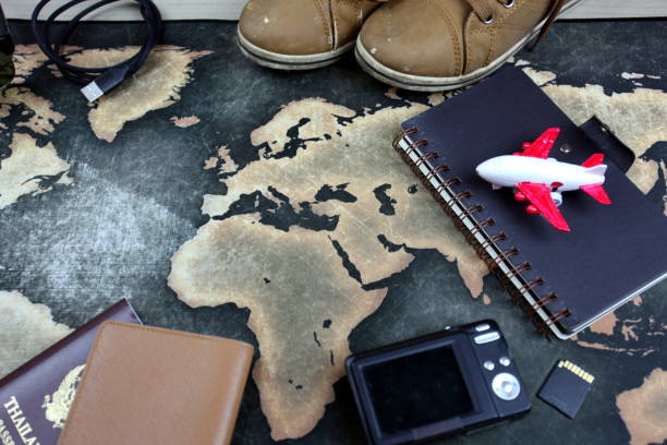 istock top view of travel accessories 1065664994