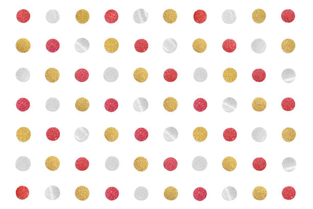 istock Red gold and silver glitter confetti paper cut on white background 1065666504