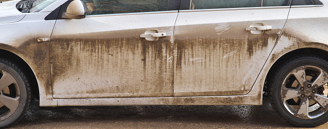 Dirty car side. Element of design.