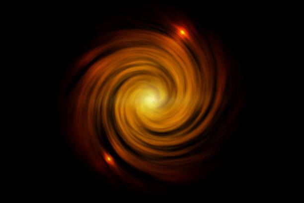 istock Abstract spiral galaxy with orange fog on black background 1065672154