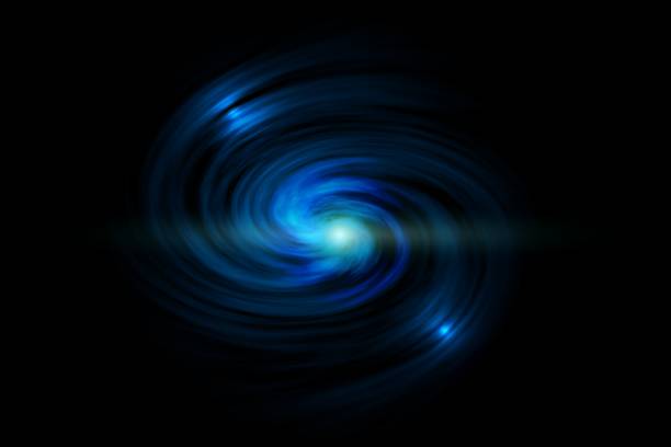 istock Abstract spiral galaxy with light blue fog on black background 1065672156