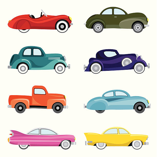 klassische autos - racecar color image illustration technique speed stock-grafiken, -clipart, -cartoons und -symbole