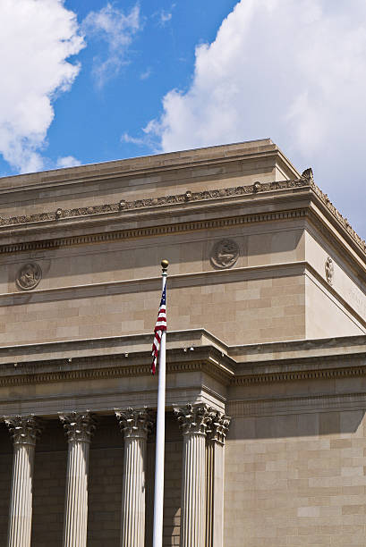 istock American flag and classical Washington Dc buildings 106568183