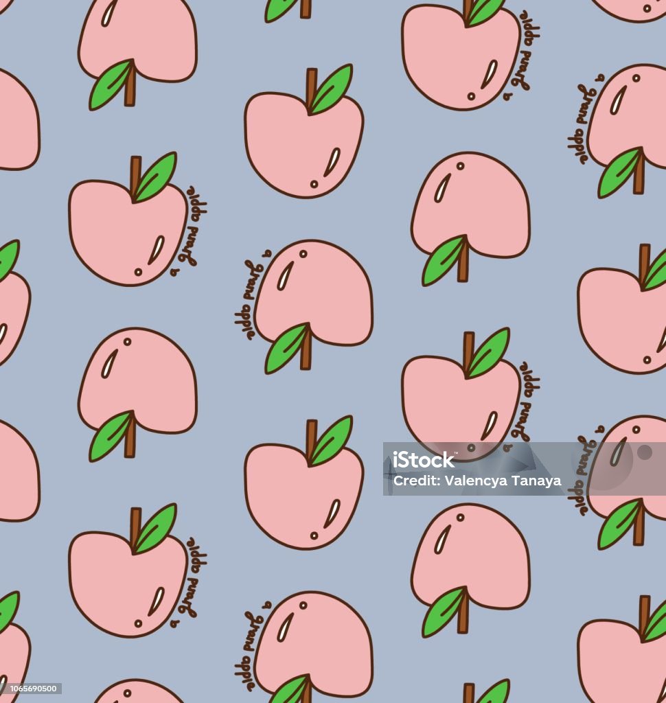 Pink Apple Pattern Pink Apple Seamless Pattern Stock Illustration - Download Image Now ...