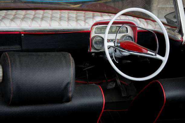 istock Interior of classic vintage car 1065692786