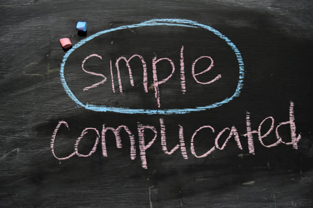 Simple or Complicated written with color chalk concept