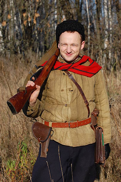 istock Person in Soviet WW2 military uniform. 106570827
