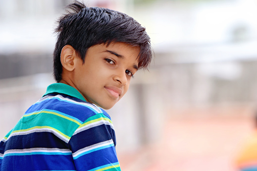 Portrait Of Indian Boy Posing To Camera Stock Photo - Download Image Now -  Hair, Human Face, Teenager - iStock