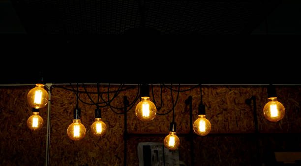 istock Party lamp hanging .Background dark lighting 1065711612