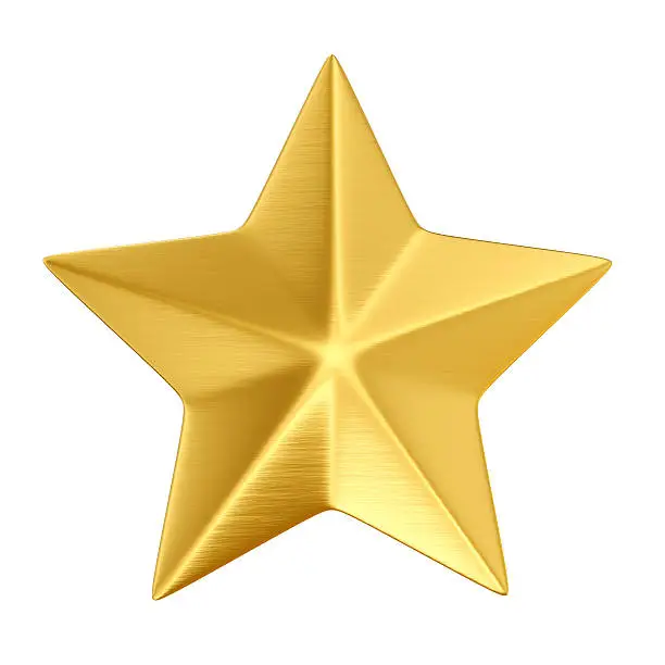 Photo of gold star isolated